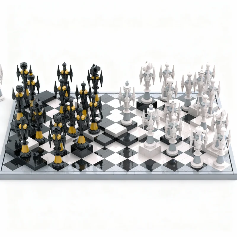 2416개 MOC 킹덤 하츠 알바 아테르 체스 세트 대형 모델 블록 건축 창의적 장난감 크리스마스 선물 조립 아이디어