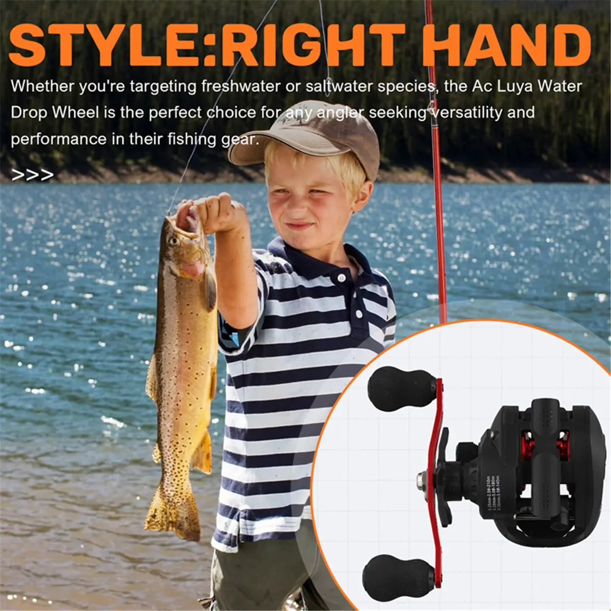 【BUYERS】Ac Luya Water Drop Wheel Line Brake Long Throw Fish Wheel Rocker Arm Fishing Wheel Fishing Line Wheel the Left Hand