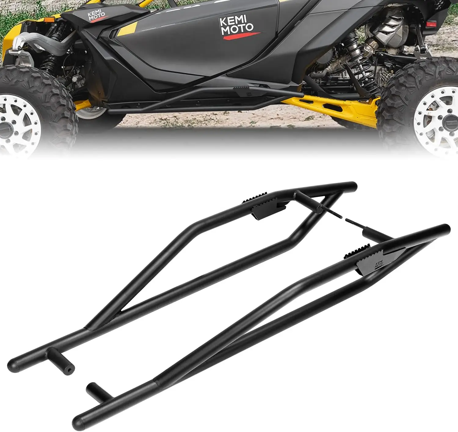 Nerf Bars Rock Sliders Compatible with Can Am Maverick R 2024 2025 Side Steps Side Bumper Protector Replace 715007170