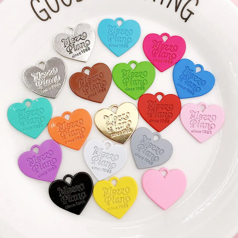 10PCS Candy Colored Love Charms Pendant For DIY Earrings Bracelet Necklace Jewelry Accessories Wholesale