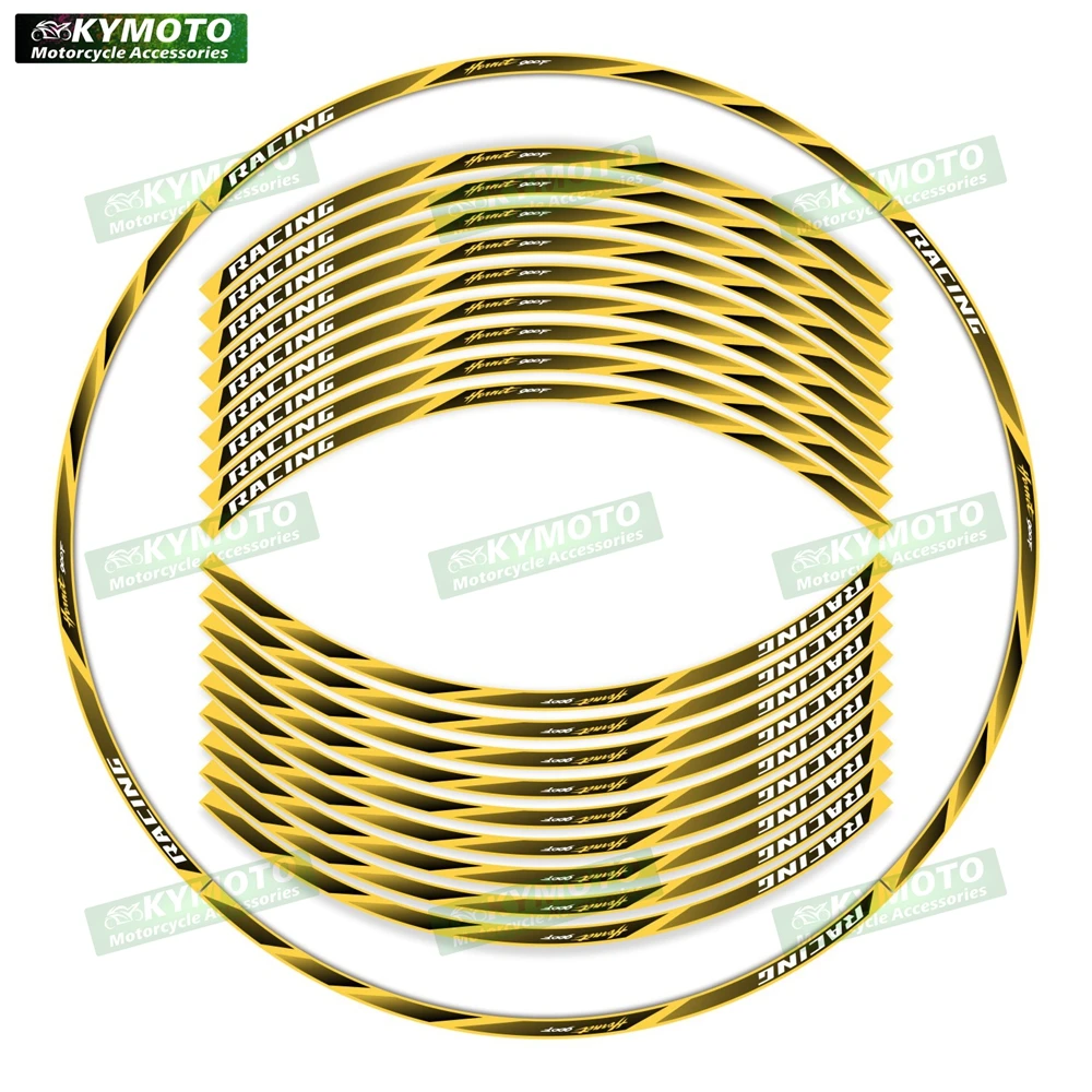 สำหรับอุปกรณ์เสริมรถจักรยานยนต์ฮอนด้า ฮอร์เน็ต 900 เอฟสติ๊กเกอร์ติดล้อหน้าและล้อหลังขนาด 17 นิ้ว แถบสะท้อนแสงติดดุมล้อ