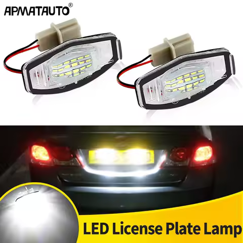 2xFor Honda Civic Sedan Accord Type R EP3 City MK4 Odyssey For Acura RL TL TSX ILX RDX MDX Led License Plate Light Auto Tag Lamp