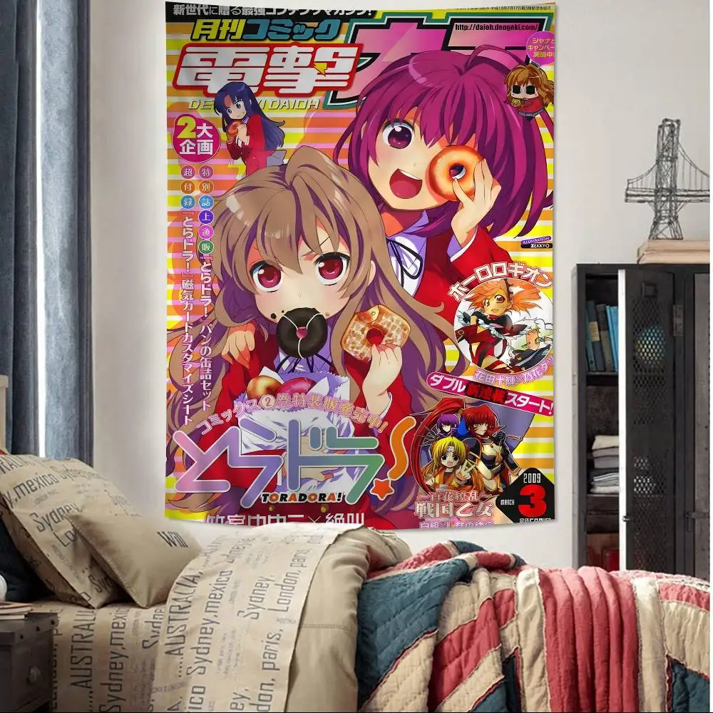 Anime Toradora Anime Chart Tapestry Art Science Fiction Room Home Decor Cheap Hippie Wall Hanging
