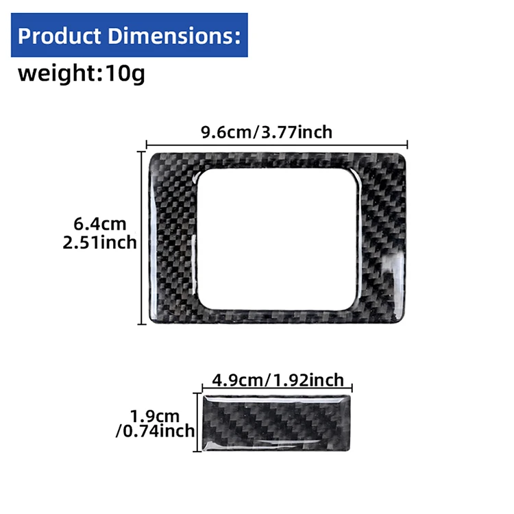 Cubierta Decorativa para el Interruptor del Portaobjetos para Ford Explorer 2008 2009 2010, 100% Fibra de Carbono Real con Recubrimiento Epoxi, Adhesivo Interior para Auto