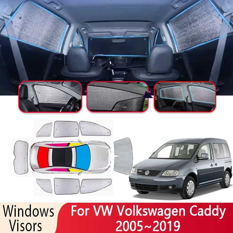 

Автомобильный солнцезащитный козырек для VW Volkswagen Caddy 2005 ~ 2019 2008 2012 2015 2K, солнцезащитный козырек на лобовое стекло, теплоизоляционный автомобильный солнцезащитный козырек, аксессуары