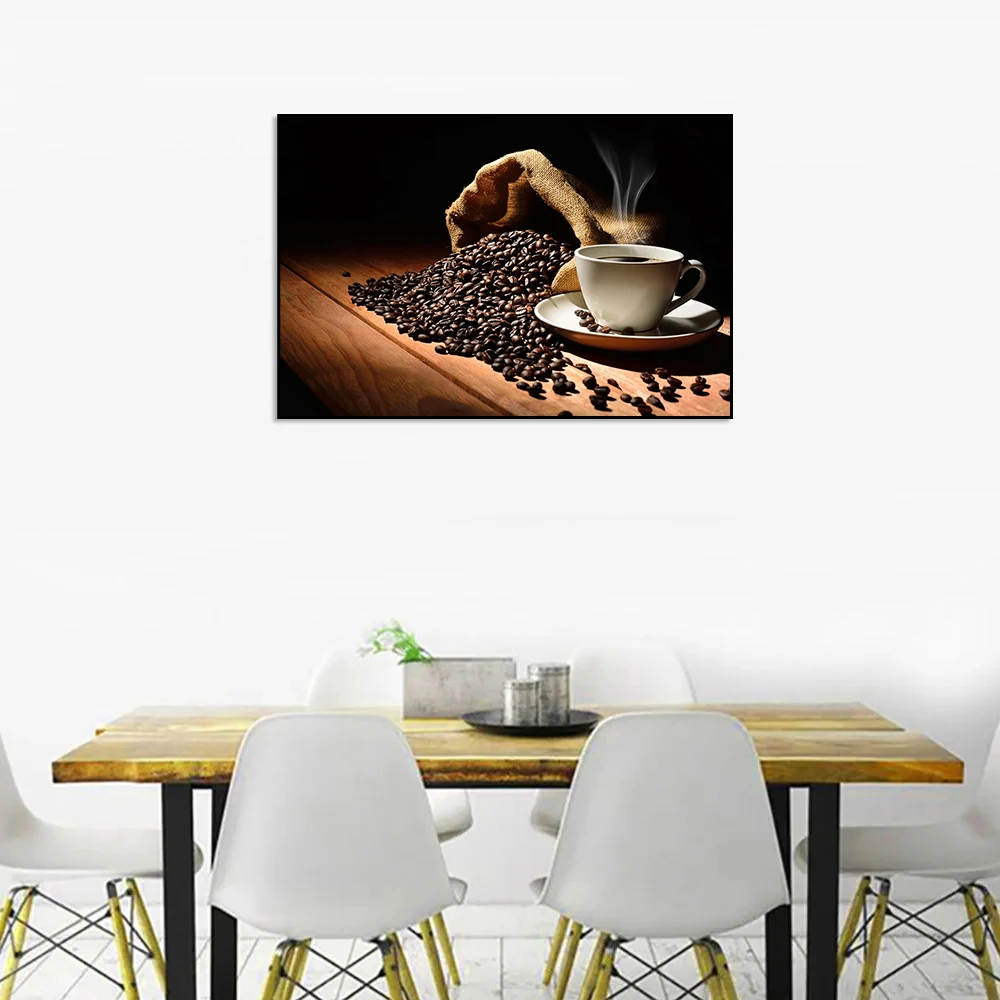 

Vintage Coffee Bean Canvas Painting Kitchen Wall Art Coffe House Posters Print Modern Picture Home Decoration Decor