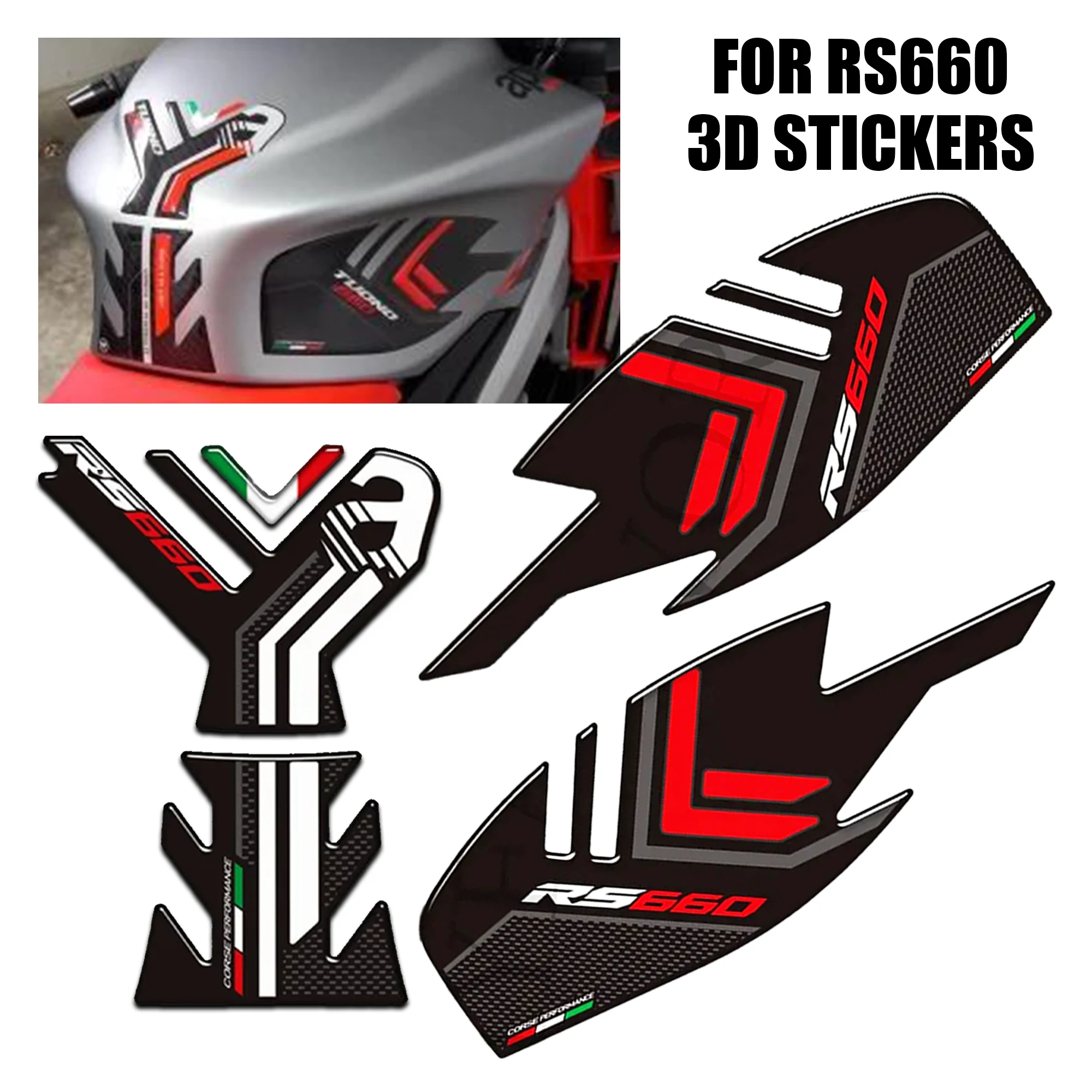 

Stickers Adhesive DecalsRS660 Fit Aprilia RS660 Motorcycle Tank Pad Grips Gas Fuel Oil Kit Knee Protector