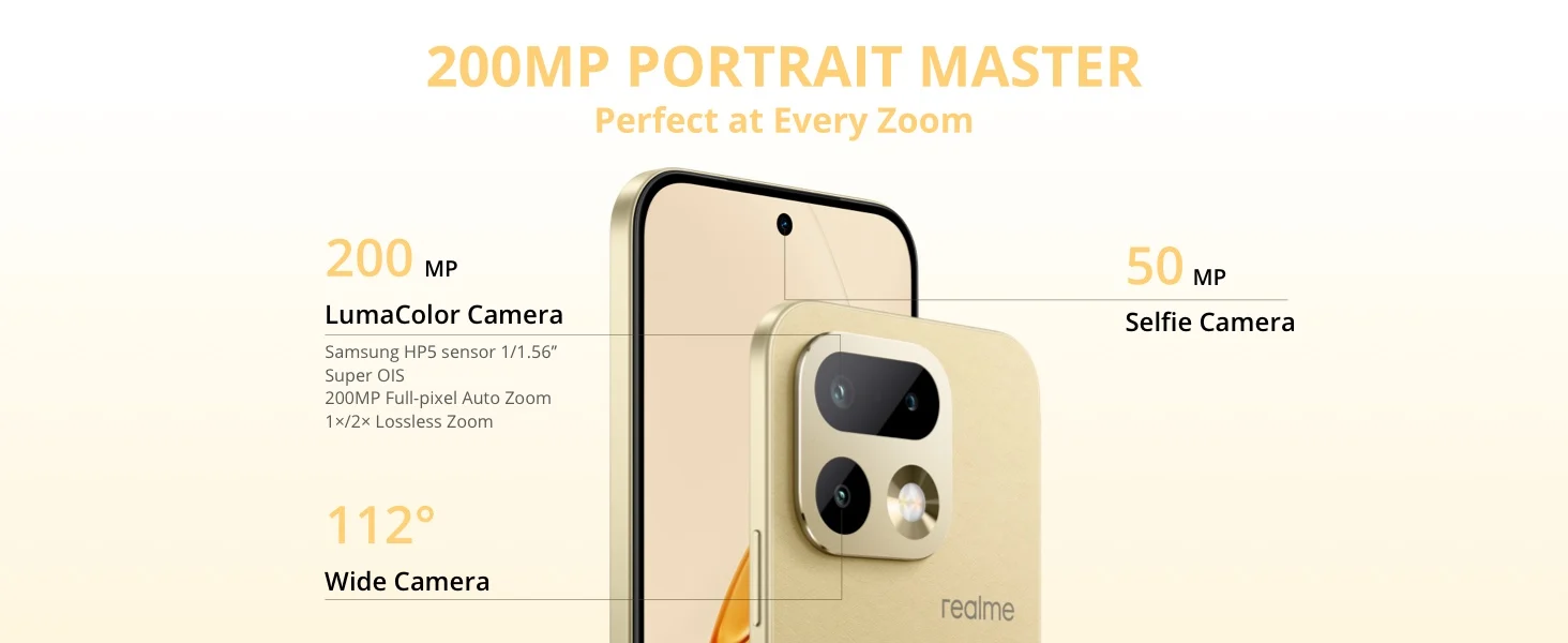 realme 16Pro 5G Smartphone Fast Charge 45W Battery 6500mAh, Camera 200MP OIS, IP69 AMOLED Display 144Hz 6.78"