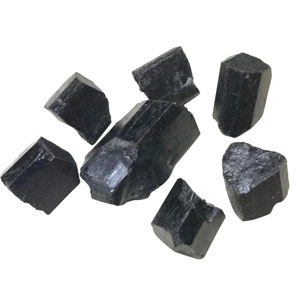 

Natural Black Tourmaline Rough Stone 100g Bag Physical Vitality Emf Block Rare Gemstone Specimen Mineral