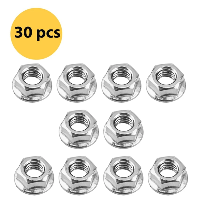 30 pacote m8 porcas de substituição porca hexágono flange serrilhada porcas sextavadas, apto para diy casa mecanismo M8-1.25Mm