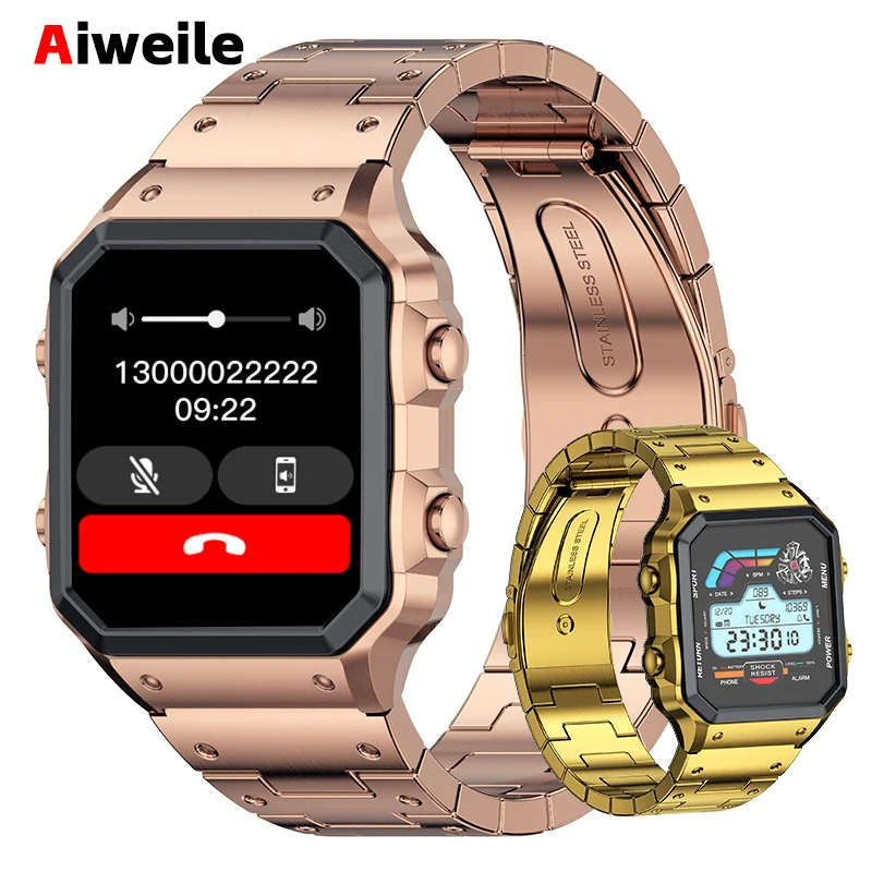 Smartwatch for Men Military High-end Aiweile AW38 Waterproof for Android IOS Fitness Smart Clock with Calls Bluetooth Hebrew