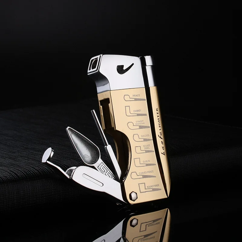 Multifunctional Pipe Lighter for Tobacco Smoker Butane Gas Lighter With Pipe Tool Cleaner Accessories Cool Lighter Men's Gift view 2