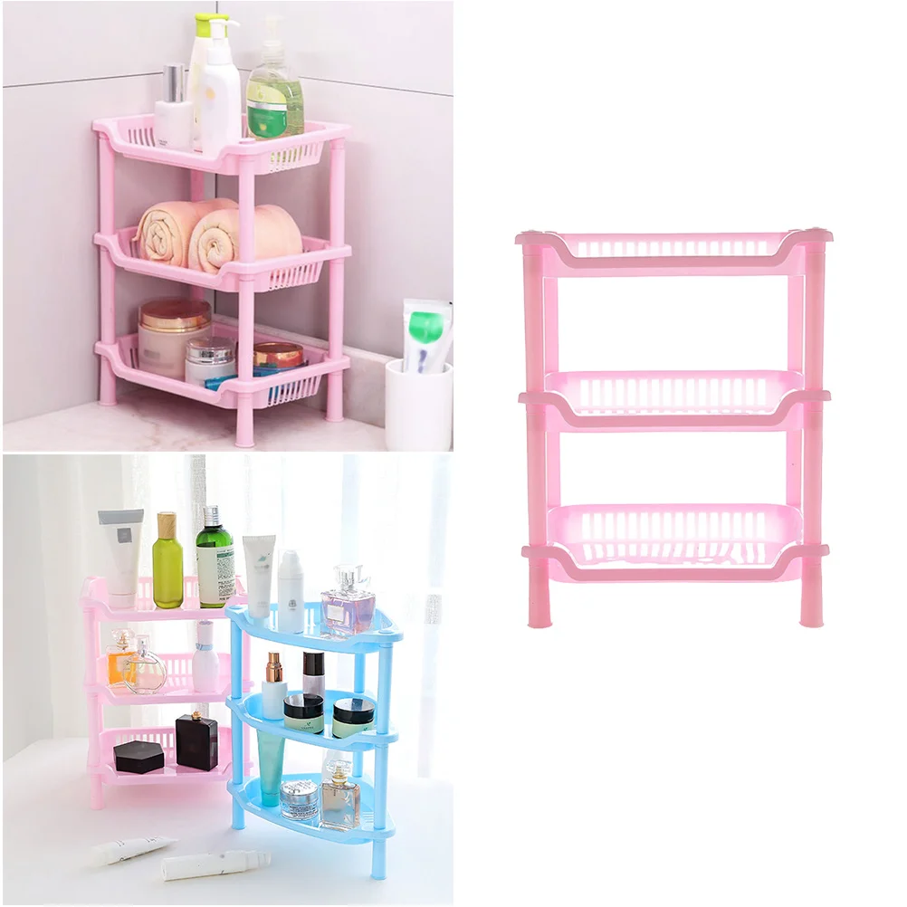 

Bathroom Shelf Detachable Adjustable Triangle Storage Rack Space Saving Organizer For Kitchen Bathroom Pink