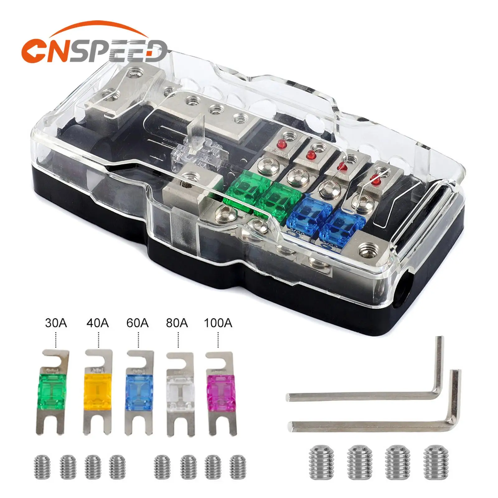 

CNSPEED Marine 4-контурный держатель блока предохранителей 12 В-24 В Блок распределения питания Заземленный автобус для автомобиля Кемпер RV Караван Грузовик Лодка