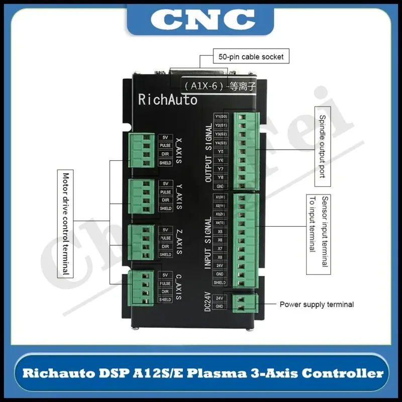 سيارة A12 CNC تحكم البلازما DSP 3-Axis USB CNC نظام التحكم في الحركة النسخة الإنجليزية آلة التوجيه باستخدام الحاسب الآلي آلة القطع