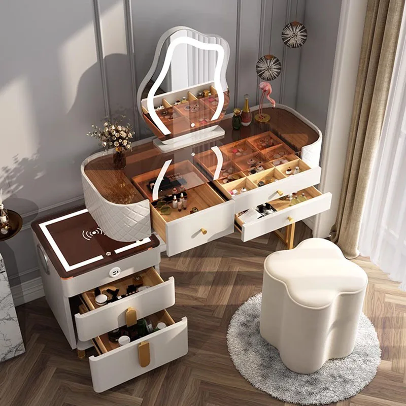 

Mirror White Dressing Table Storage Drawers Makeup Corner Dressing Table Nightstand Muebles De Dormitorio Bedrooms Furniture