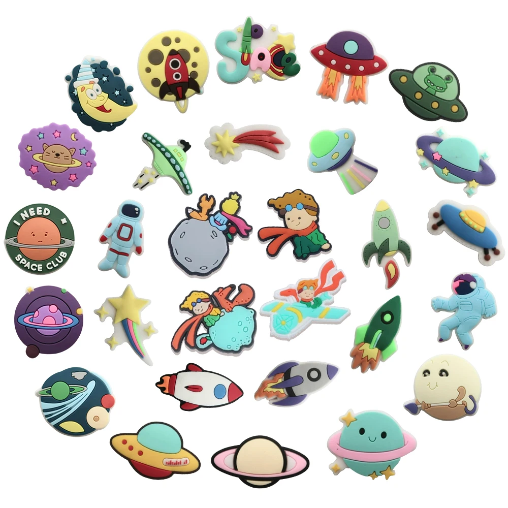 混合ル・プチ王子の航空宇宙靴チャームコレクション装​​飾 PVC 装飾取り外し可能な防水子供のためのパーティーギフト