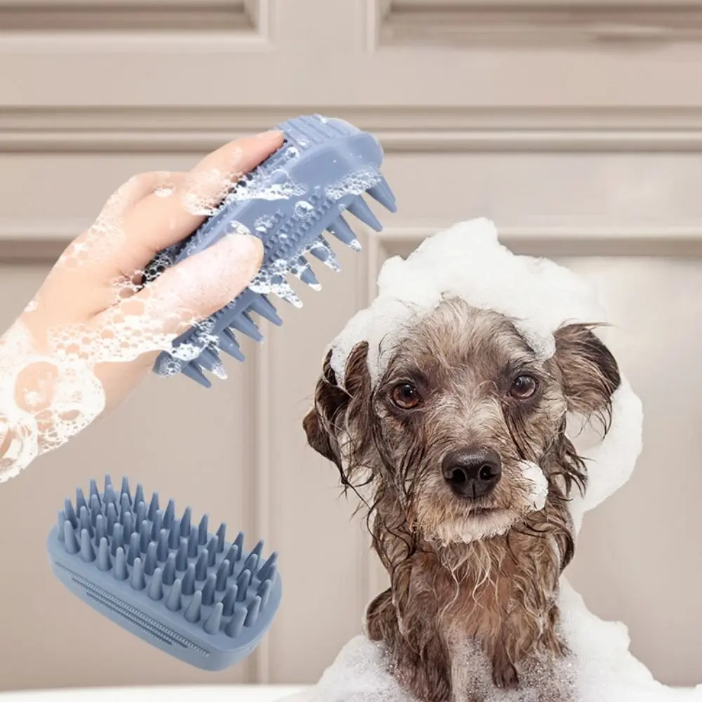 Pet Floating Hair Brush Soft Cat Shower Brush Non-slip Blue Pet Bath Brush TPR Pet Grooming Comb for Dog Cats