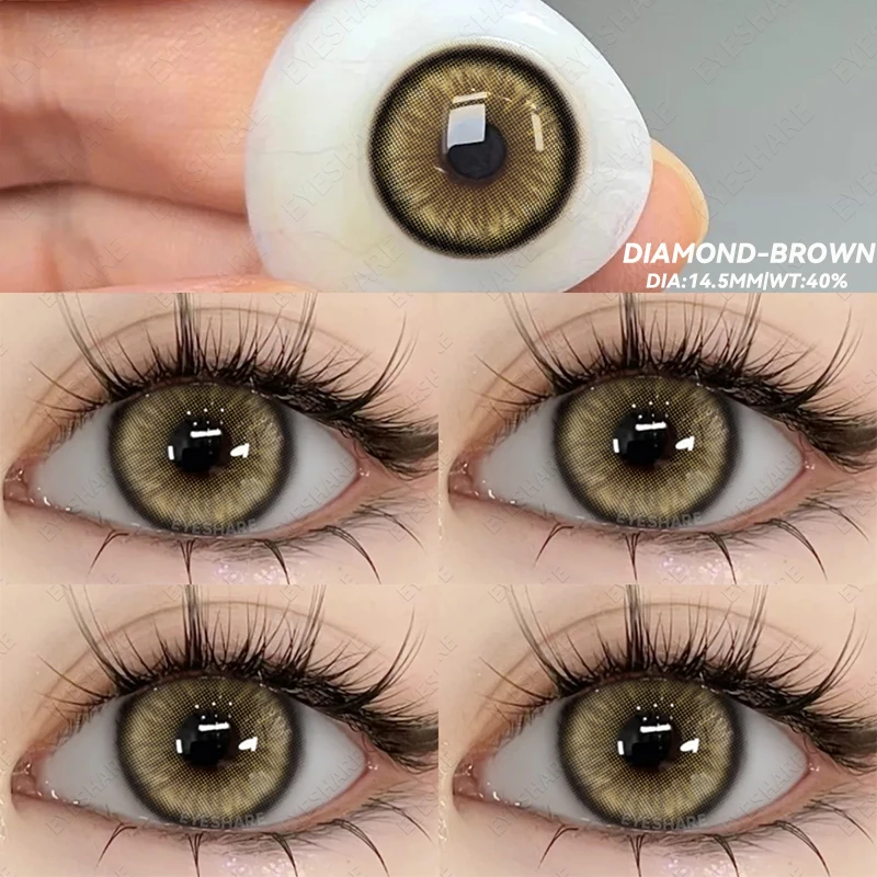 EYESHARE 1pair Colored Contact Lenses for Eyes Natural Brown Contact Blue Eyes Lenses Korean Gray Contacts Yearly Green Pupils