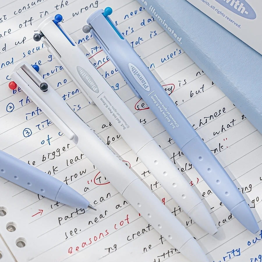 1pcs Triangular Multi-Color Gel Pen 0.5mm Point Planwith Sign Series 3 Colors Multifunctional Liner Marker F7869