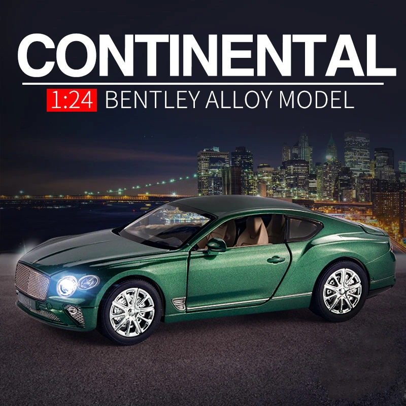 

Модель автомобиля из сплава Continental GT 1:24, модель игрушечного автомобиля из металлического сплава, модель автомобиля со звуком, коллекционная игрушка в подарок