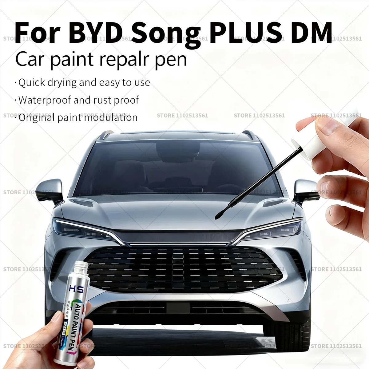 قلم إصلاح طلاء السيارات اللمس حتى مزيل الخدوش لتقوم بها بنفسك اكسسوارات السيارات ل BYD أغنية زائد DM الأبيض WAZ الأحمر BYC الأسود BBB الأزرق STD