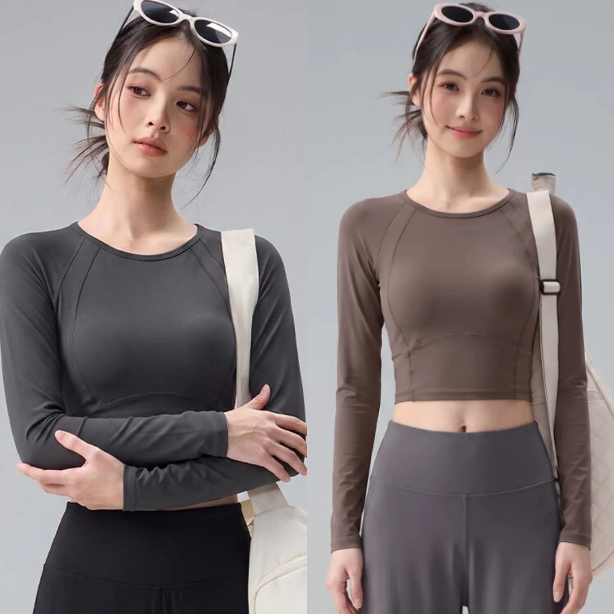 Short Professional Pilates Training Top Fitness Yoga Wear Slim-Fitting Slimming Long-Sleeved High-Elastic Outerwear
