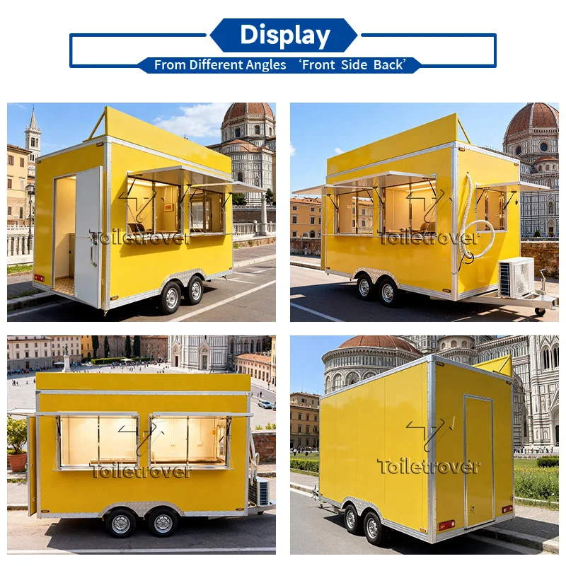 Street Concession Trailer Food Trailer Vintage Doner Kebab Food Truck Pizza Dot Certified Food Bbq Trailers with Full Kitchen