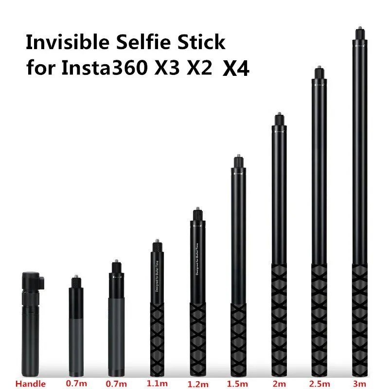Invisible Selfie Stick for Insta360 X3 X2 Selfie Stick Bullet Time Bundle Handle for Insta360 X4 Panoramic Camera Accessorie DJI