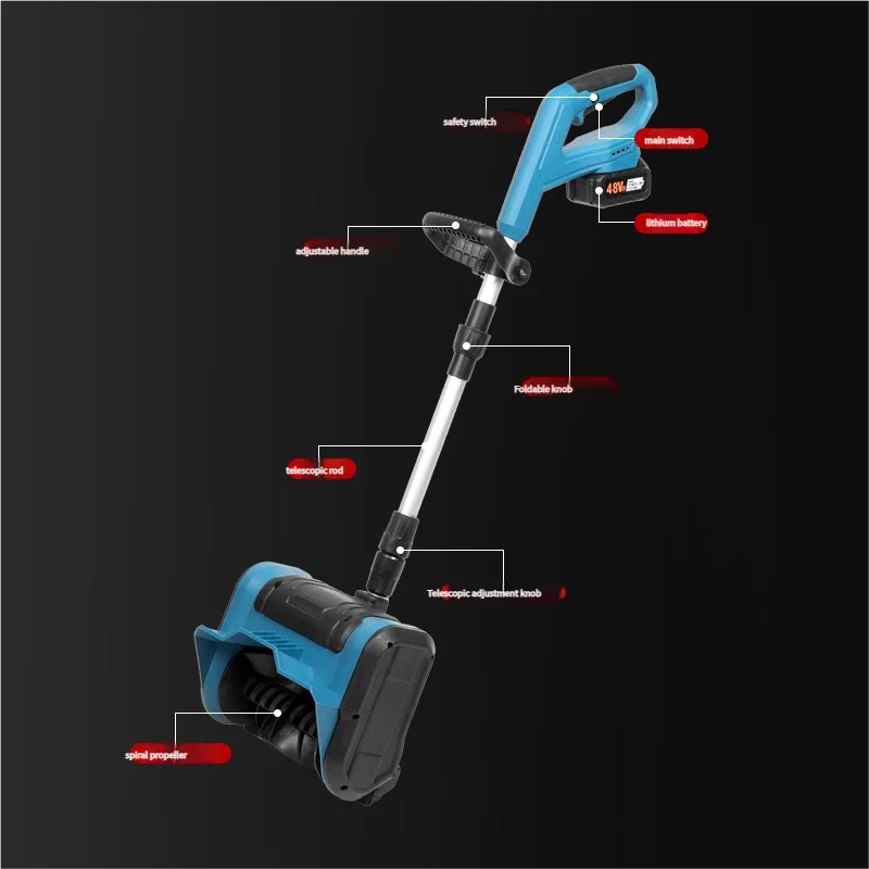 Pala da neve elettrica senza fili Pala da neve portatile senza spazzole senza fili con batteria Pala da neve con batteria al litio da 33 cm di larghezza