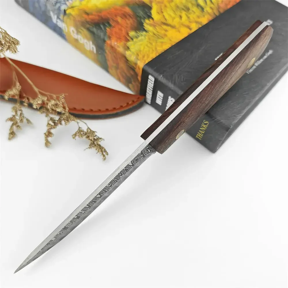 Damascus Pattern Blade Kitchen Knife Boning Knife Hand Forged Fillet Knife Meat Fruit Vegetables Fish Chef Knife