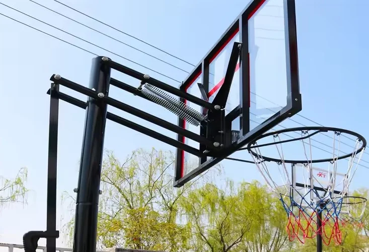 Portable 2.30m & 3.05m Manual Hydraulic Basketball Hoop with Rim Net Replacement Court Equipmentpromote sales