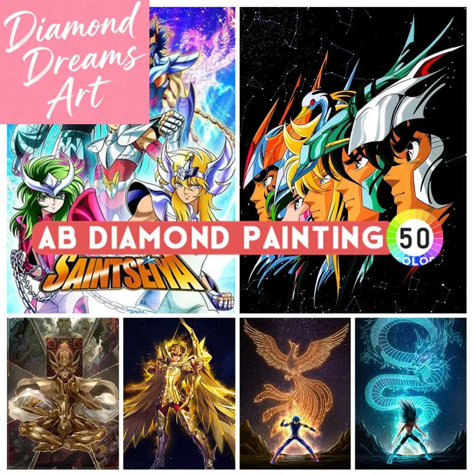

Алмазная мозаика Saint Seiya: Японское аниме, 5D алмазная вышивка, полный набор для рукоделия, вышивка стразами, декор для дома