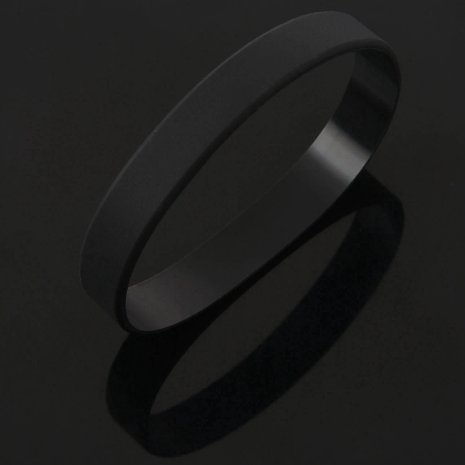 

B24A Fashion Silicone Rubber Elasticity Wristband Wrist Band Cuff Bracelet Bangle Black