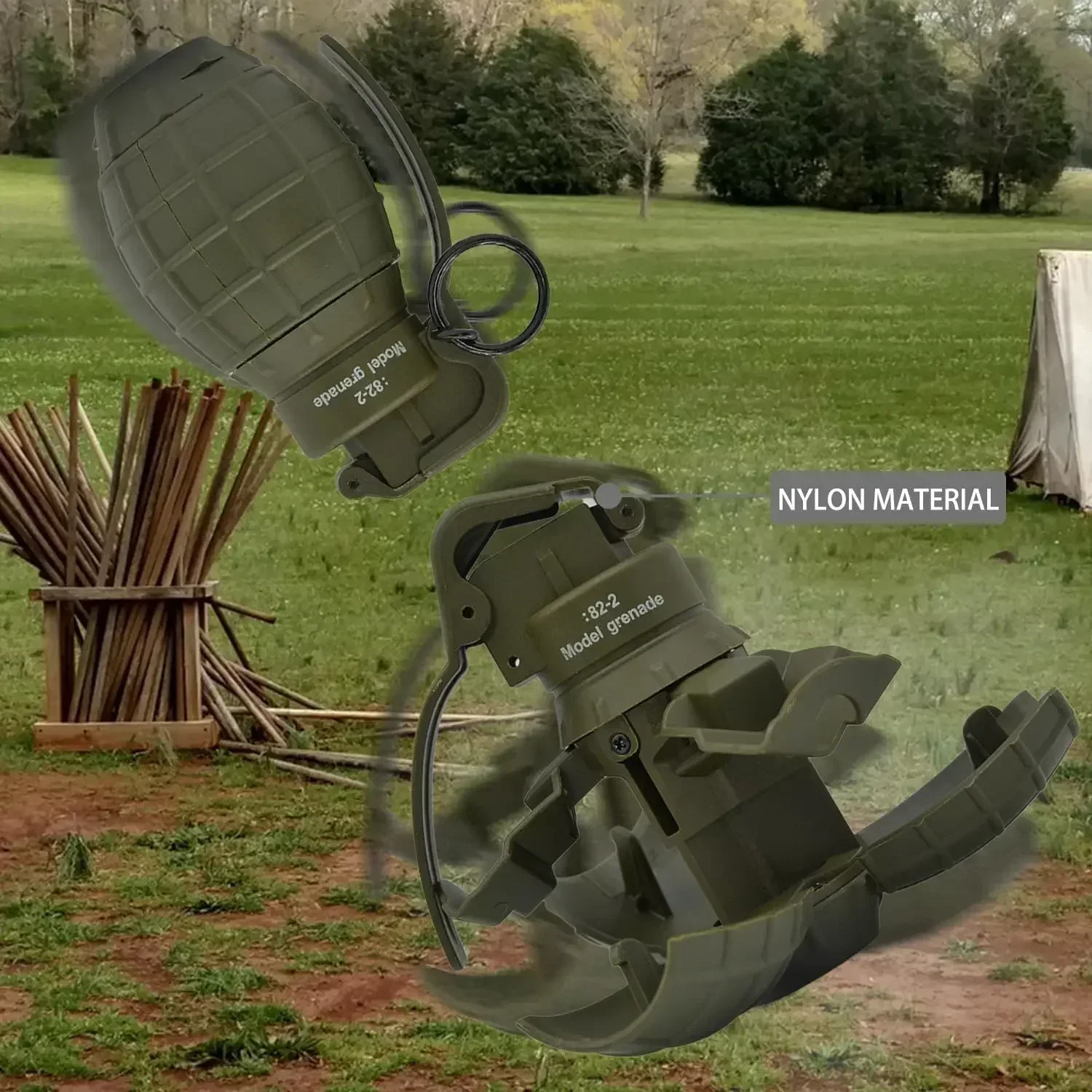 Juguete de Granada M24, 2 uds., anillo de tracción táctico Airsoft, Granada de plástico para modelo de Paintball, resistente a caídas, recargable, deporte de equipo al aire libre