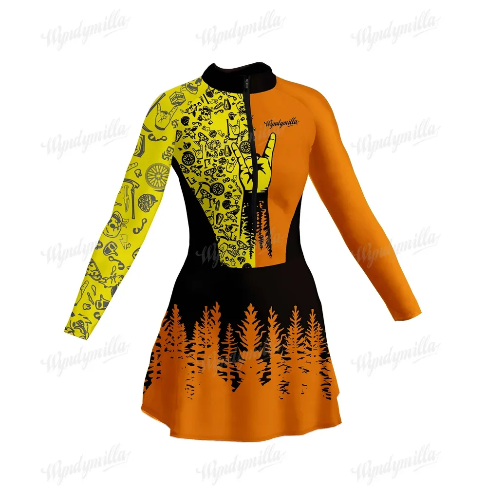 Wyndymilla Vestido Feminino Cycling Skirt Triathlon MTB Bike Multitasking Cycling Jersey Skirt Macaquinho Saia Ciclismo Dress