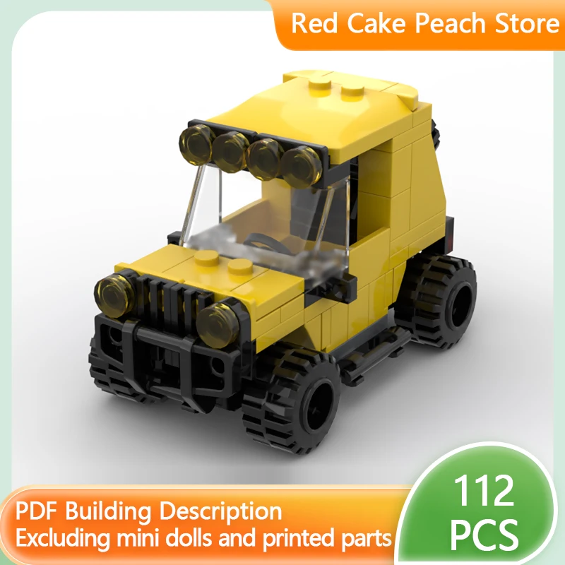 

LINCity Car Model MOC Building Bricks Small Yellow Off-Road Vehicle Modular Technology Children Holiday Gifts Assemble Toys Suit