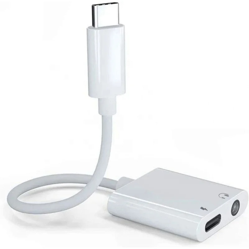 نوع USB من C إلى 8000 Aux محول الصوت ، شحن سماعة رأس لهواتف هواوي ، و شومي ، و S8 ، و S9 ، و S10 ، و A20 ، و A50 ، و A60 ، و A70 ، و A80 ، و A90 ، و Note 10 ، و 20