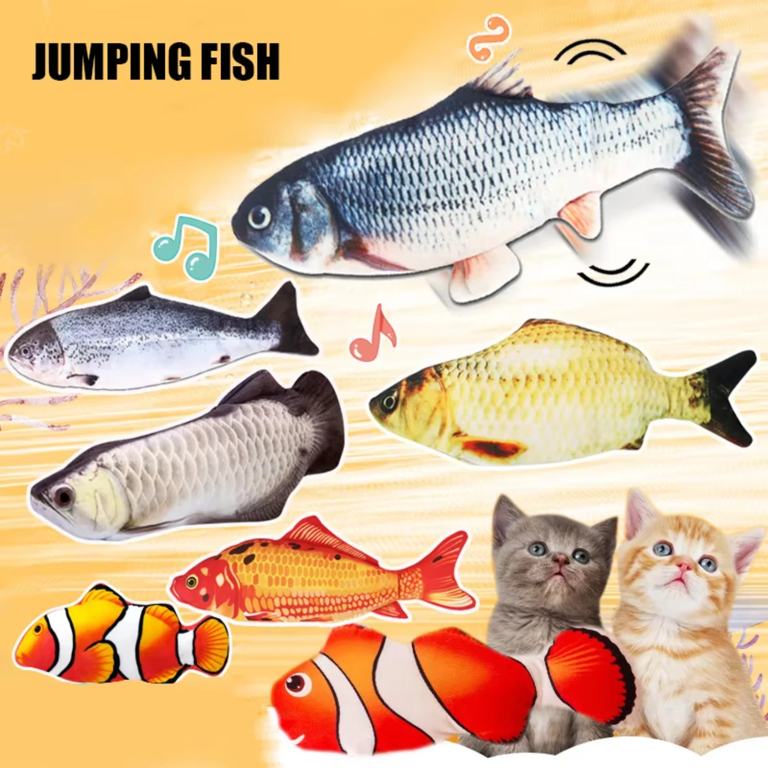 

Moving Kicker Electronic Jumping Flippy Mechanical Toys Vibrating Cats Dancing Indoor Flippity Fish Cat