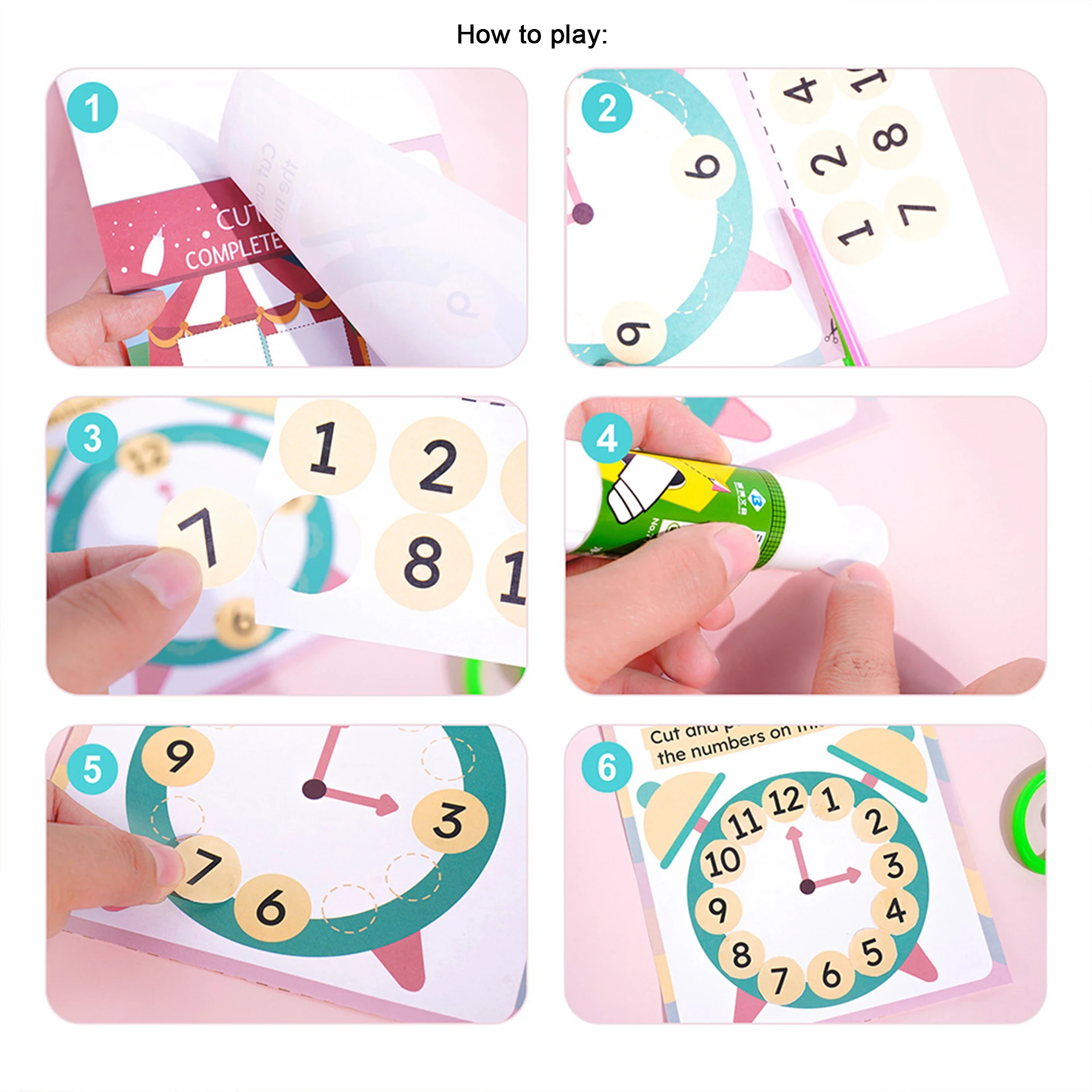 48Pcs Children Cartoon DIY Colorful Paper Cutting Folding Toys Animal Handcraft Paper Art Kids Craft Learning Educational Toys