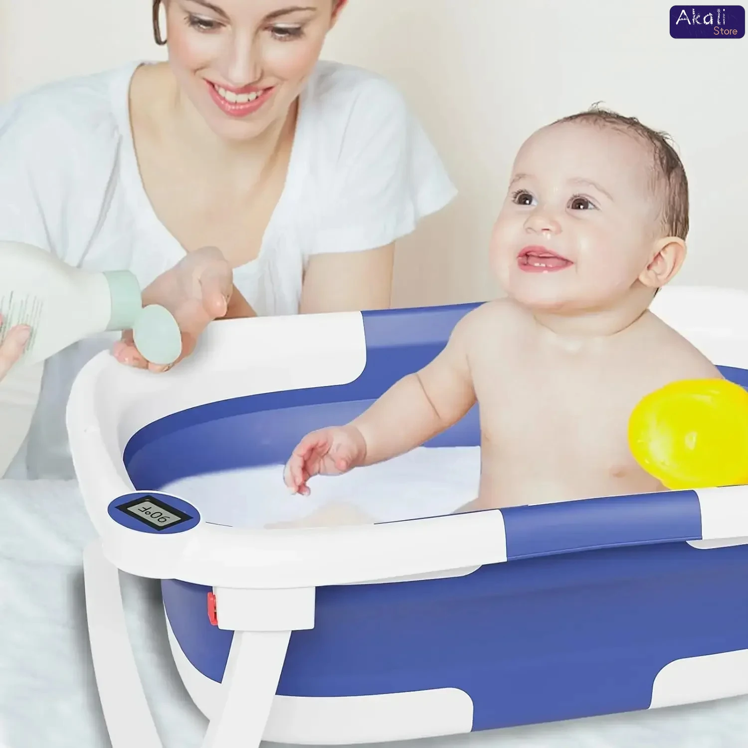 Portable Baby Bath Foldable Real-time Temperature Bathtub Suitable for Newborns 0-36 Months Baby Non-slip Bathtub