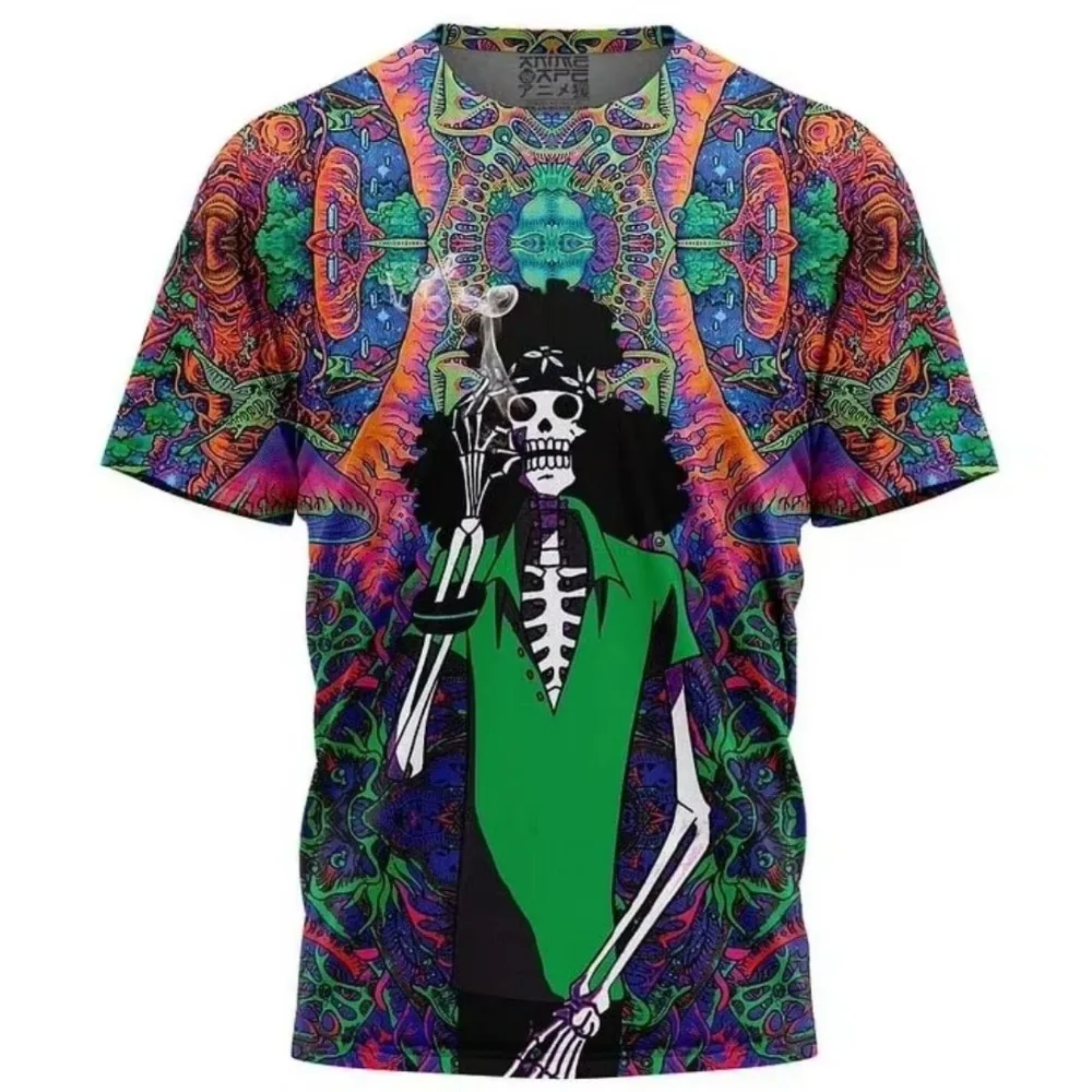 

Japan Anime Monkey D. Luffy One Piece Roronoa Zoro Brook Cosplay T-shirt Women's and Children's Street T-shirts Large Top