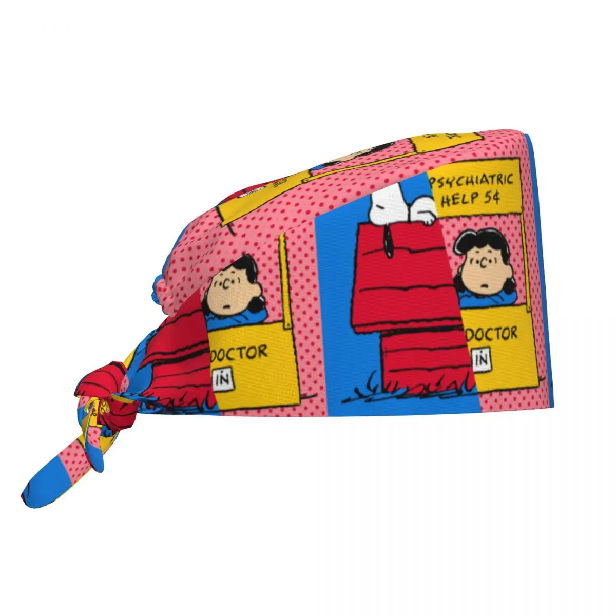 Snoopy woodstock corações rosa padrão beleza animal de estimação veterinária boné cirúrgico laboratório médico spa bonés de trabalho chapéu vintage masculino feminino     Tampas Esfoliantes