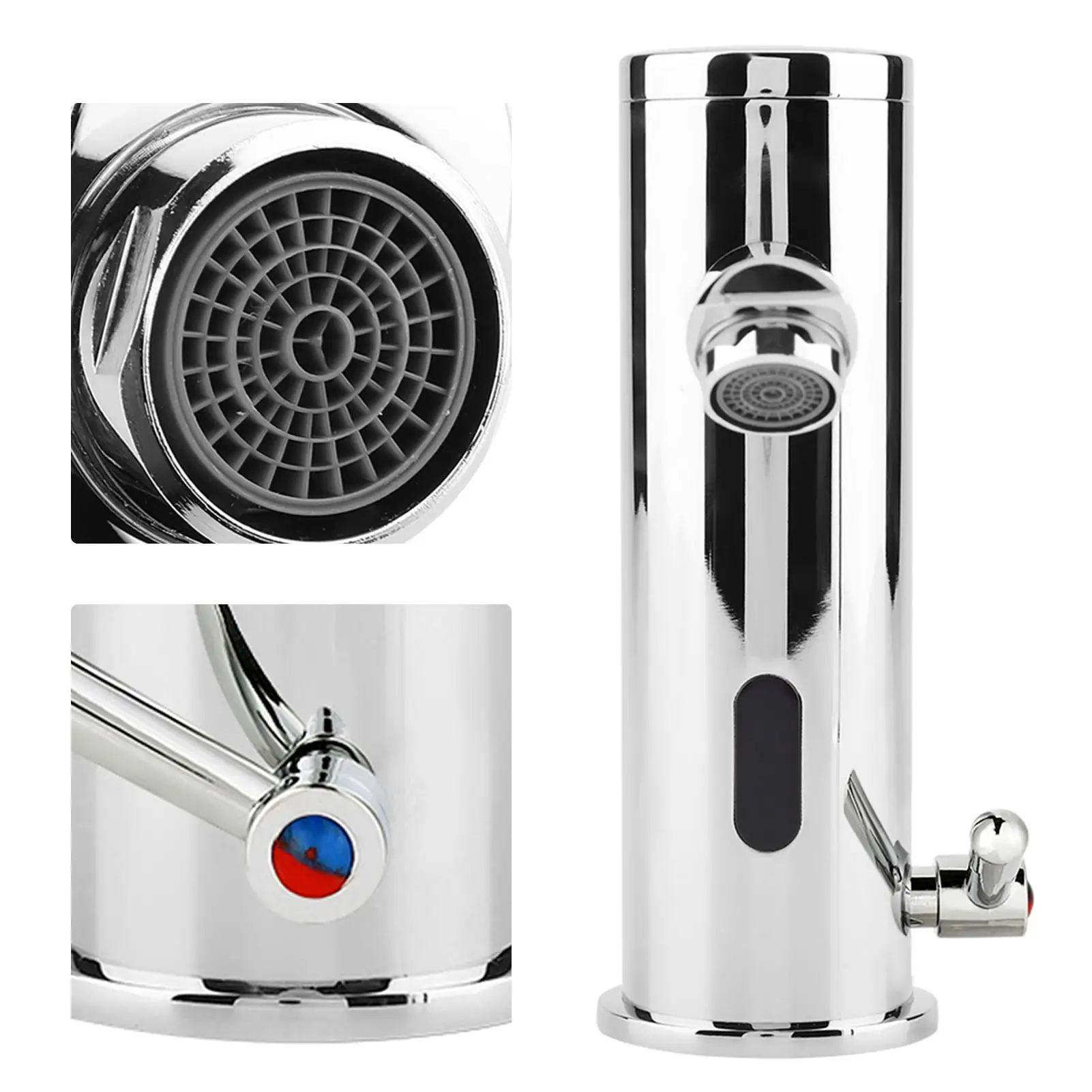 مستشعر الأشعة تحت الحمراء الأوتوماتيكي للحمام والمطبخ وصنبور نحاسي ساخن وبارد بمقبض واحد وحنفية خلاط مياه نحاسية