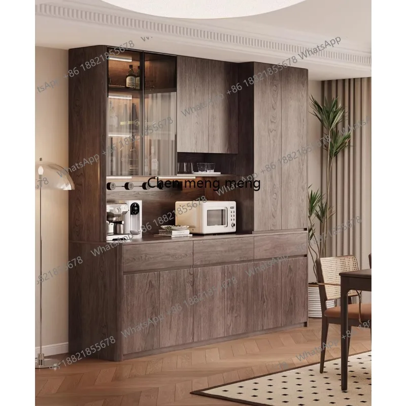Solid wood dining side cabinet against the wall integrated locker, household, new light luxury high-end sense