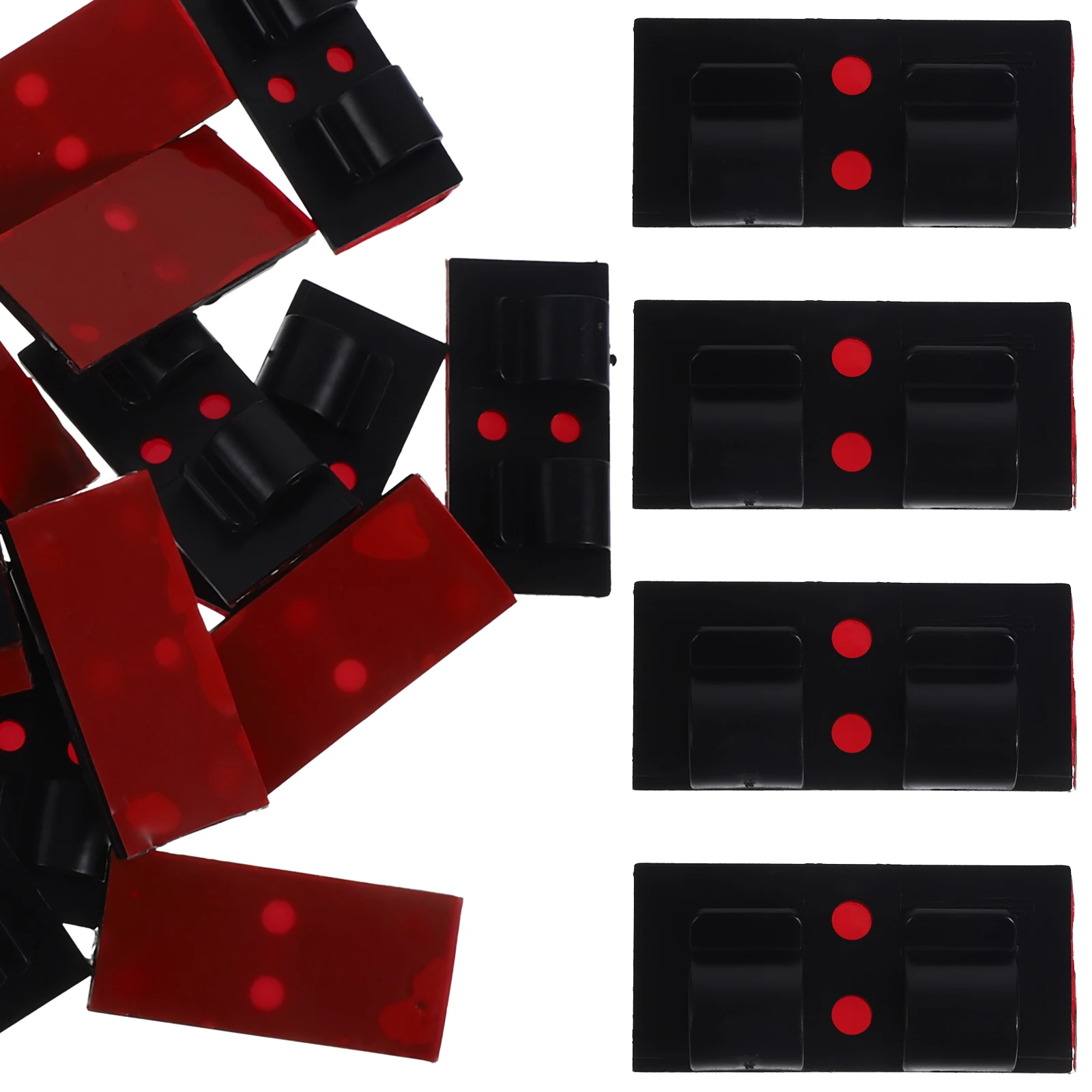 

25pcs Self Adhesive Cable Holder Wire ganizer Clips Black Double Hole for Cords Desk Wall Car Mounting Cord Management