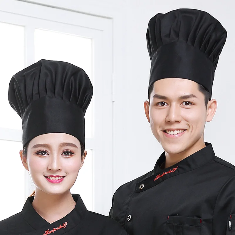 Kitchen Hats for Men's and Women's Hotel Restaurant Cook's Cap Waiter Chef  Work Caps Cake Supplies Cotton Cloth  Mushroom Hat