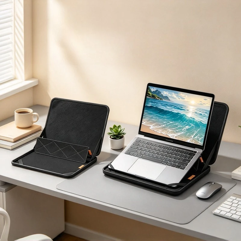 16 Inch EVA Hard Shell Laptop Case Protective Computer Sleeve with Built In Stand Stain Resistant Water Repellent Finish