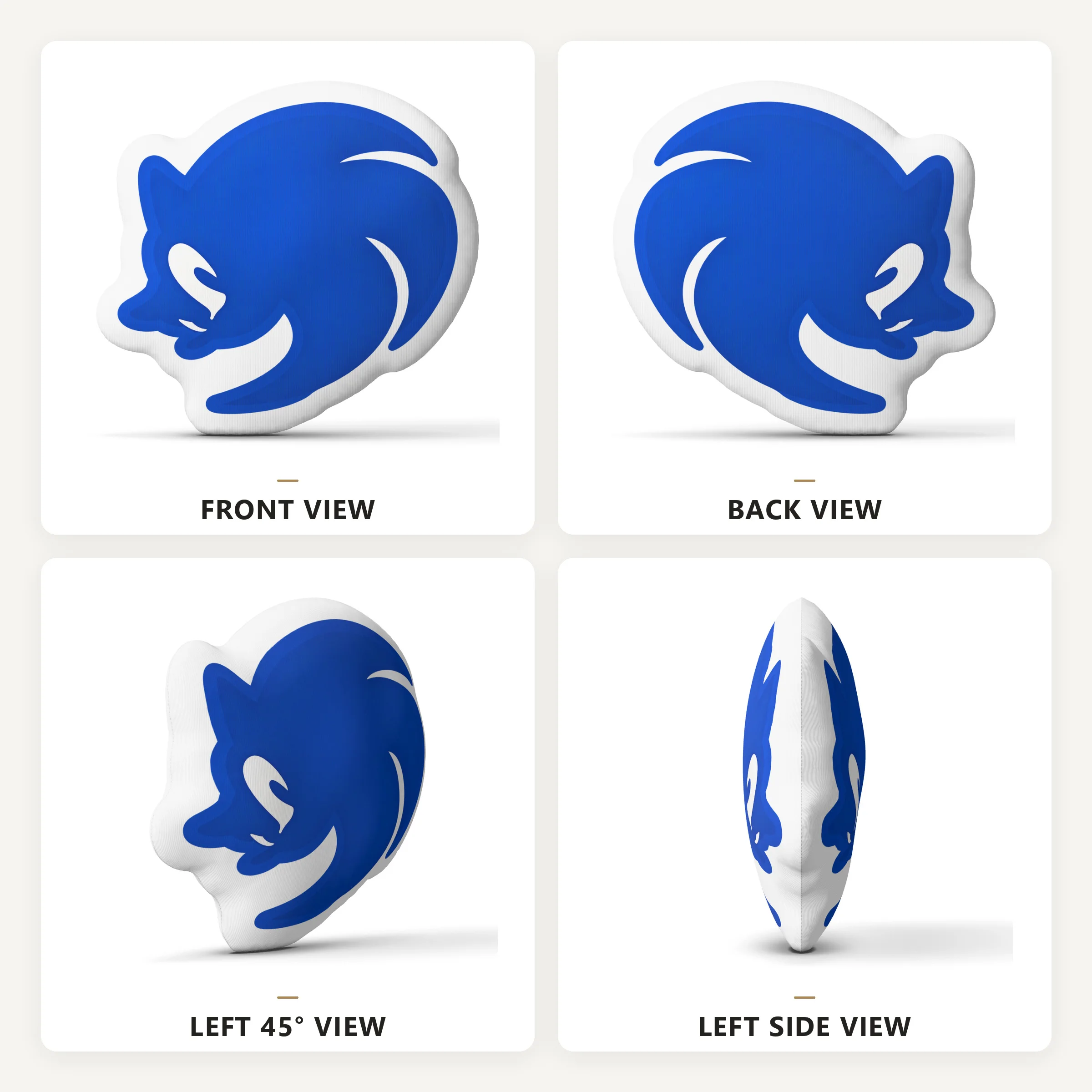 Sonic the Hedgehog Shaped Pillow Blue Video Game Character Cushion Stuffed Throw Pillow Gamer Room Sofa Home Decor Fan Gift 5