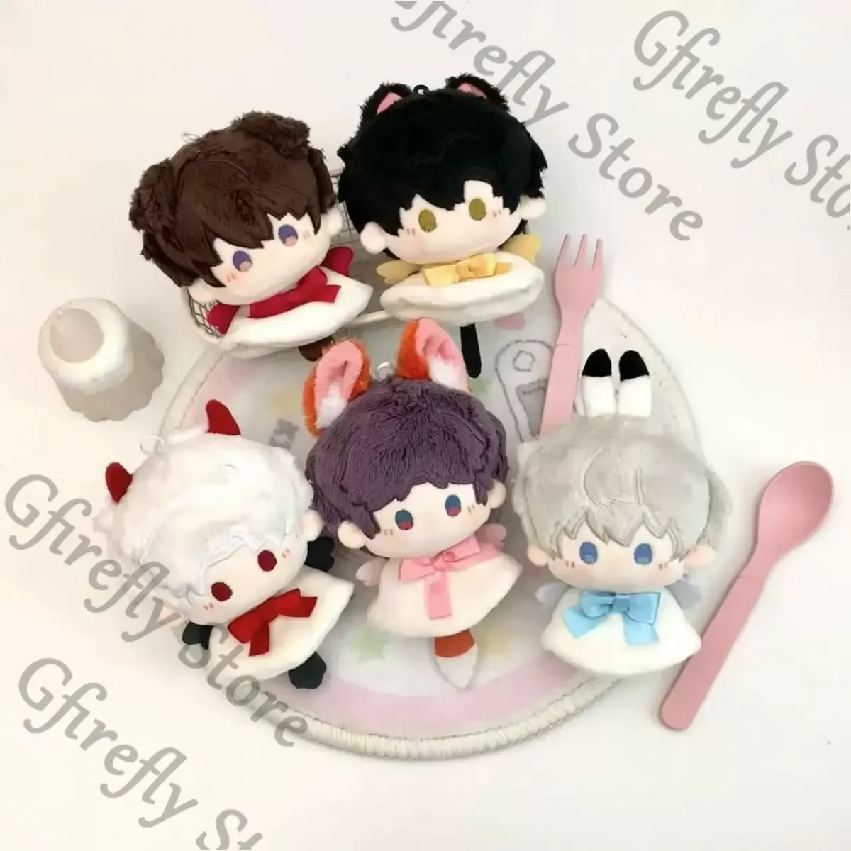 

Love and Deepspace Sylus Caleb Cotton Keychain Anime Maumet Cosplay Fluffy Pendant 10cm Ornaments Sunny Day Puppet Xmas Gift